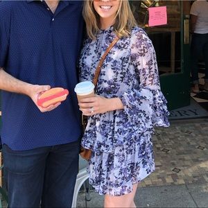 Misa Blue Floral Skirt and Blouse Set